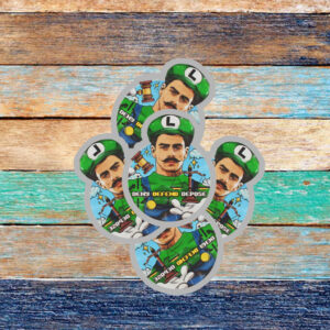 Luigi Mangione Mario Deny Defend Depose Sticker ,Car Magnet 5 Luigi Mangione Mario Deny Defend Depose Sticker ,Car Magnet